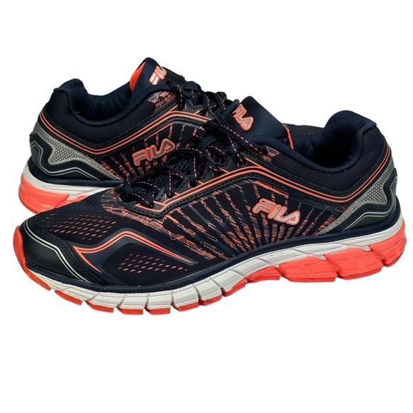 Fila Memory Foam Cool Max Memory Maranello Navy Orange Womens 8.5 Shoes Like New - Picture 3 of 10